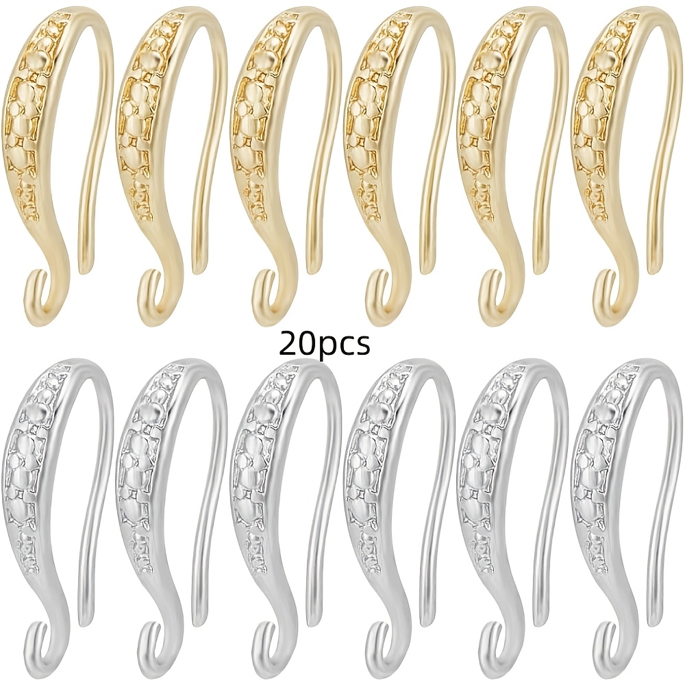 TEMU 20pcs 2--shaped Earring Hook Plated French Ear Wires Open V-shaped Dangle Earring Findings For Earring Making
