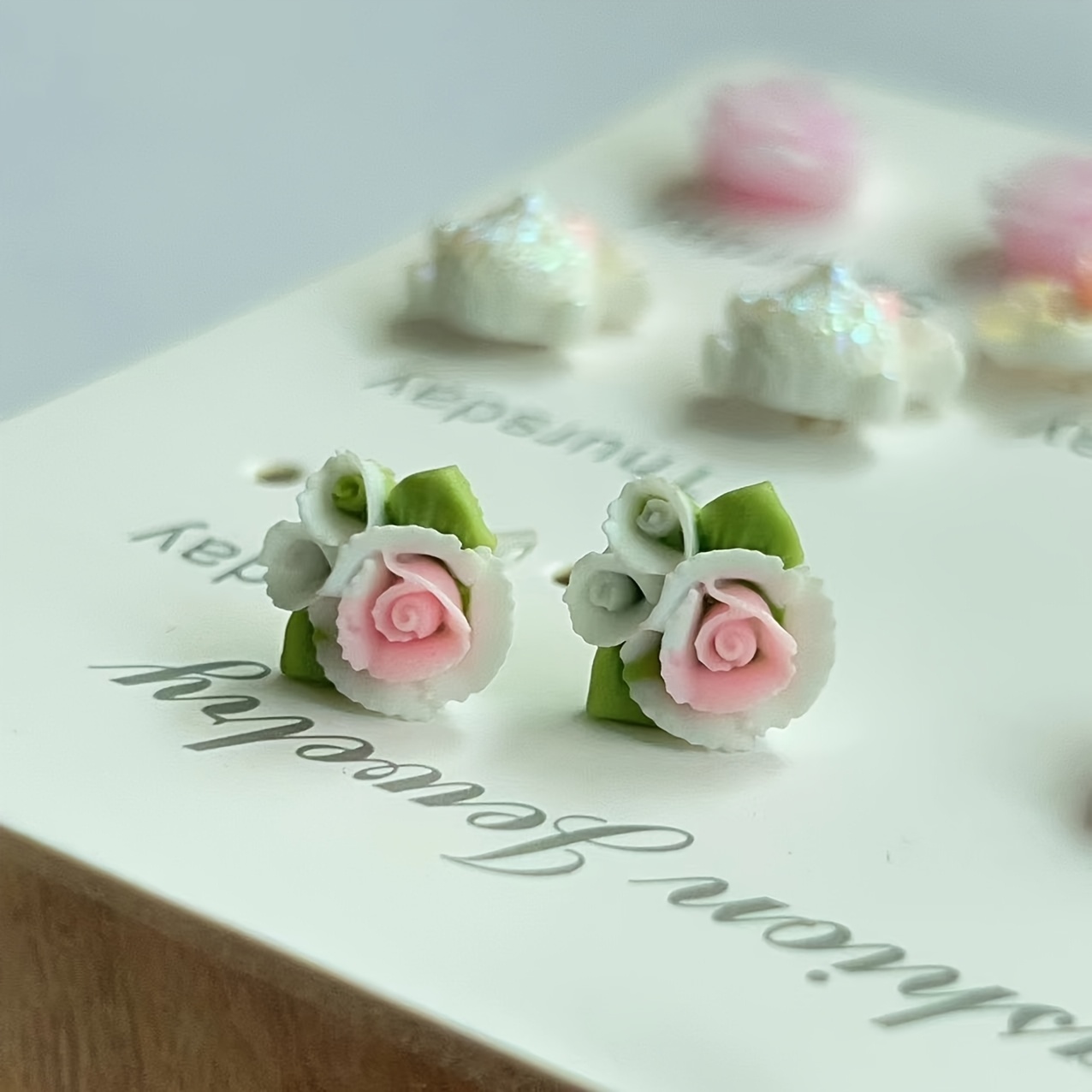 Floral Resin Earrings Gift Set with Plastic Posts