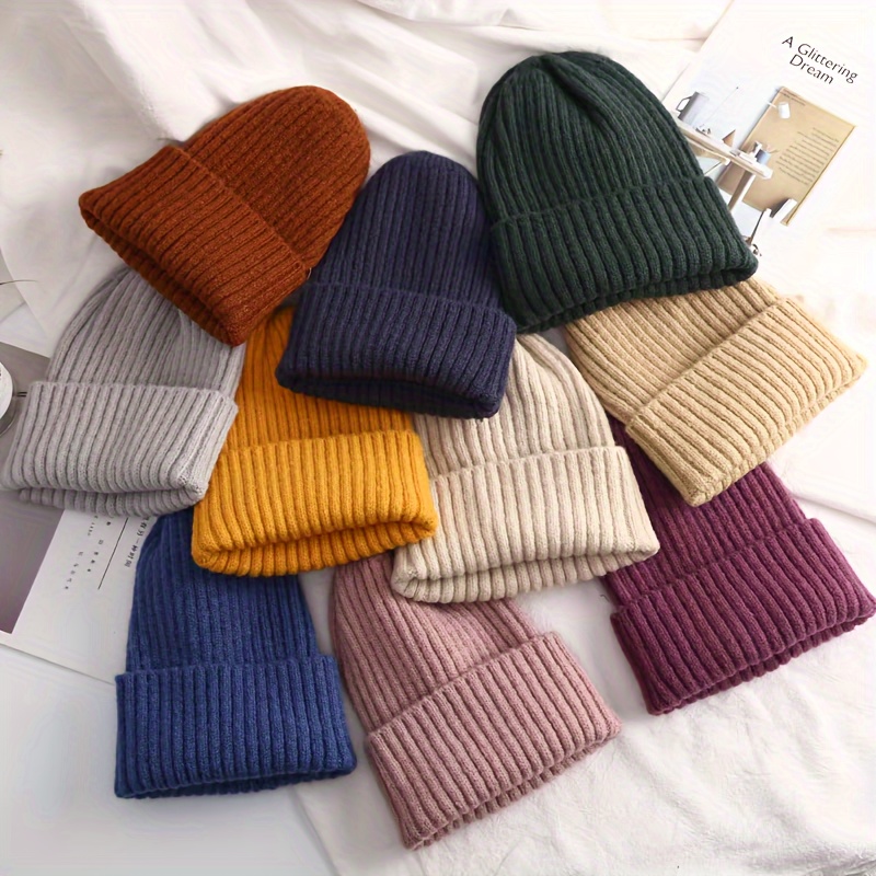 

Cozy Knitted Hat-bini For Women - , Solid Color, Hat, Ideal For And Christmas