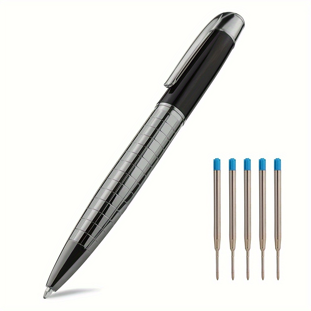 Image of Luxury Quality 850 Grid Line Gray Golden Rose Golden Colored School Student Stationery Ballpoint Pen