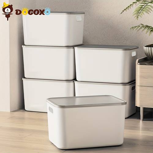 item picture 4pcs large capacity portable plastic storage containers and versatile organizers with handles for snacks underwear and kitchen necessities strong and easy to carry ideal for maximizing storage and organization in dorm rooms