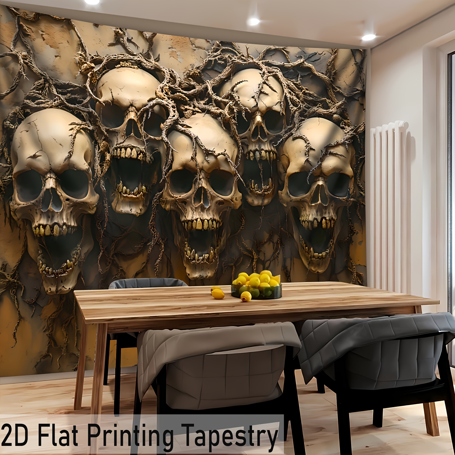 Skull Tapestry Hd Digital Print Large Wall Hanging Decoration_voghion.com