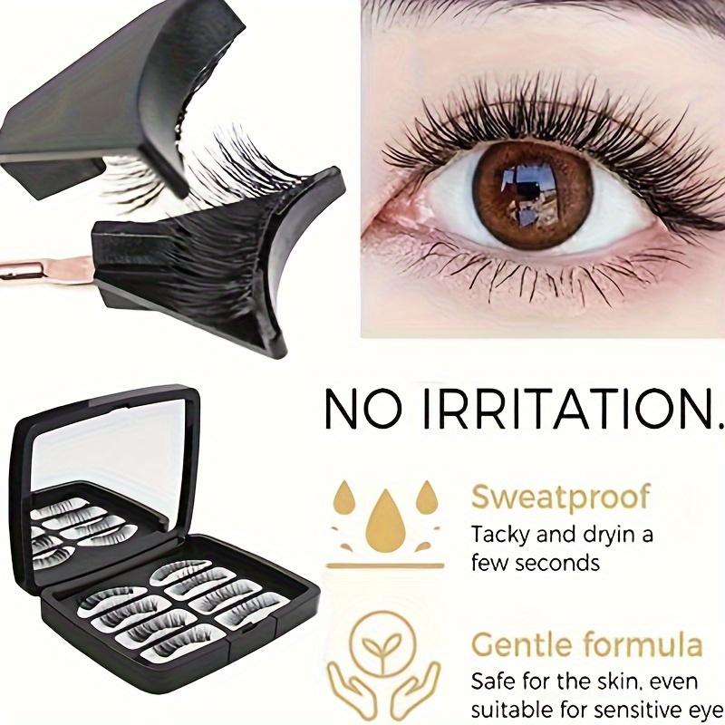 

A Set Of 8pcs Of 3d Reusable Natural And Beautiful Magnetic False Eyelashes, Multi-magnetic Magnetic False Eyelashes