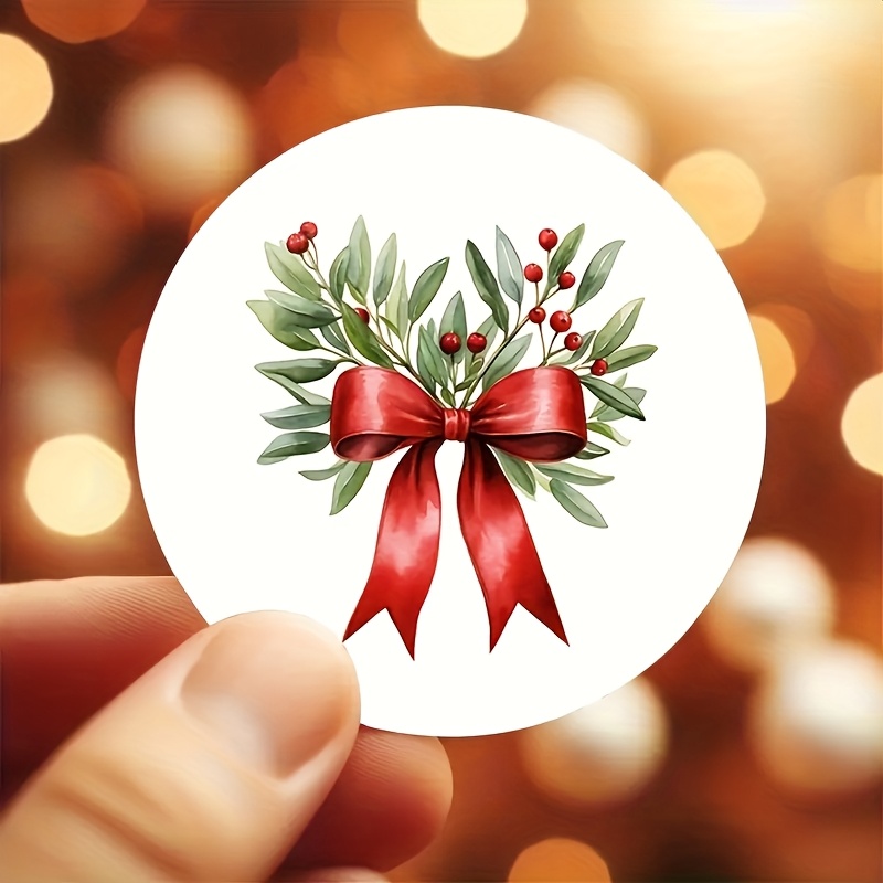 TEMU 96 Stickers Per Pack Featuring Christmas Bows, Perfect For Holiday Decorations, Shipping Packages, And As Preferred Labels For Gift Boxes, , And