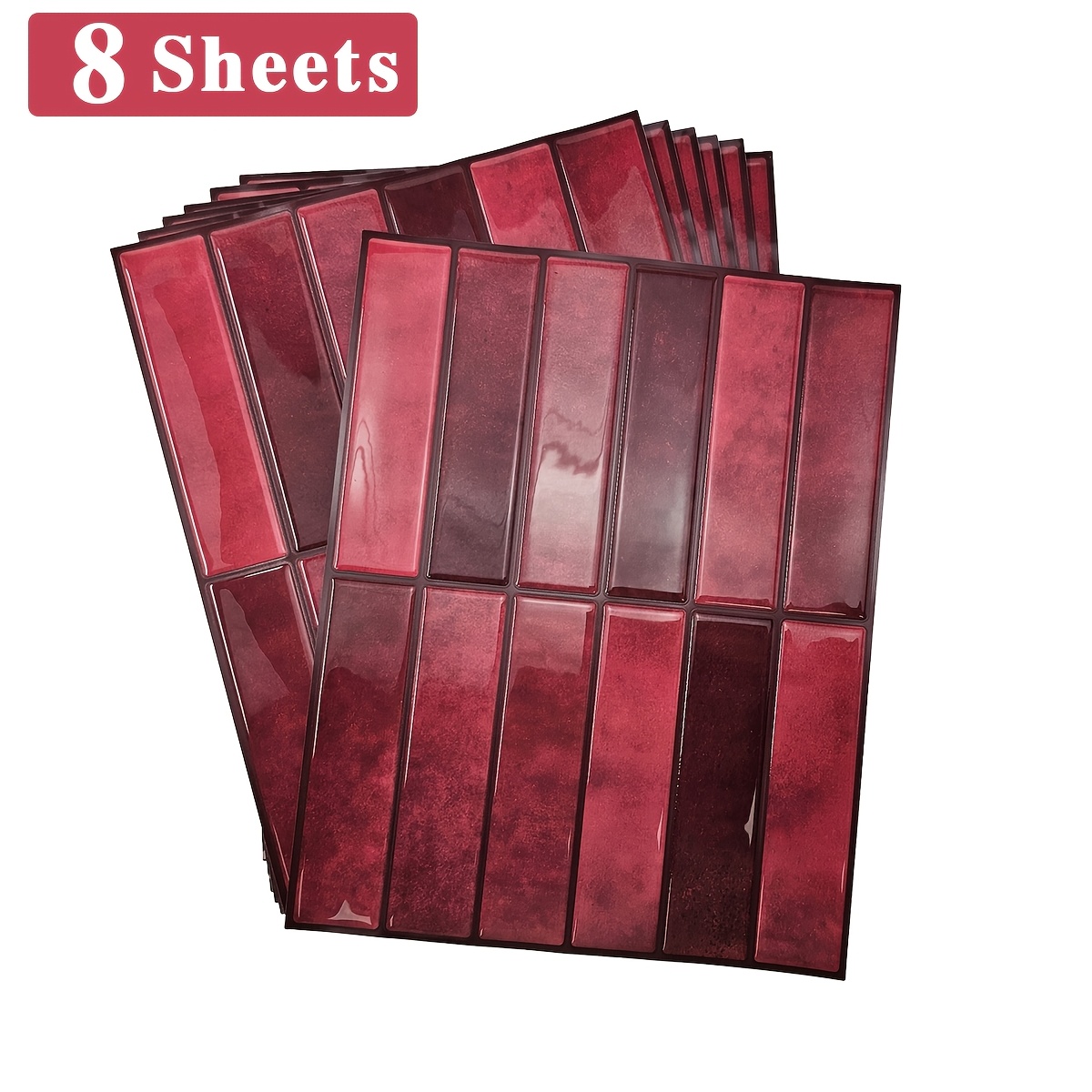 TEMU 8 feuilles de panneaux muraux auto-adhésifs, 11,4 x 9 pouces - Faciles à couper et à entretenir, pour de cuisine et décoration de pièce,