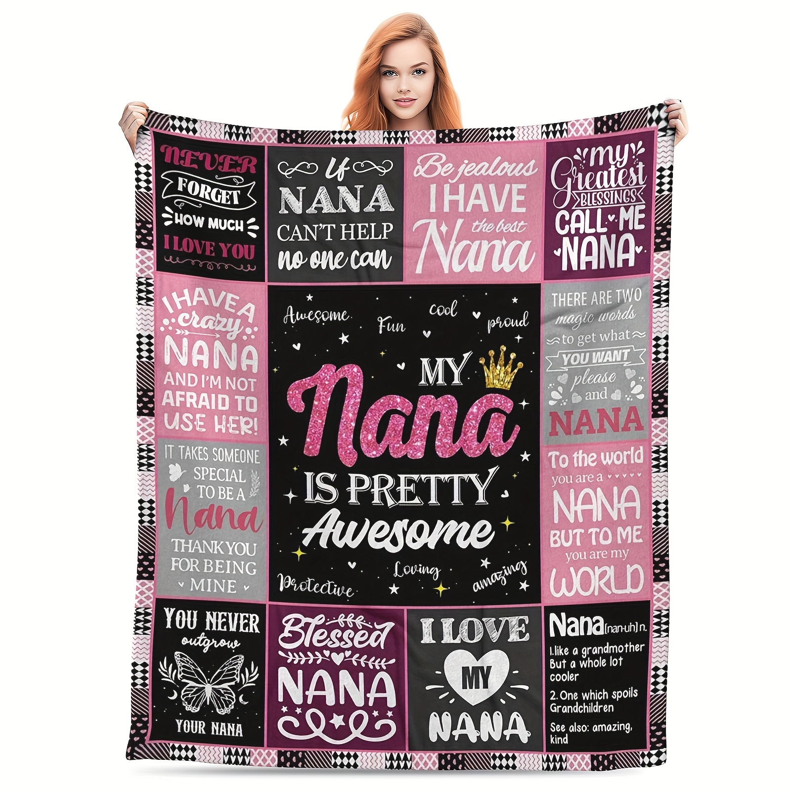 

1 Pc Nana Blanket Gifts, Nana Birthday Gifts Throw 80" X 60", Nana Gifts, Mother's Day For Nana, Nana Gifts For Grandma, Birthday Present For Nana, Nana Gifts Ideas