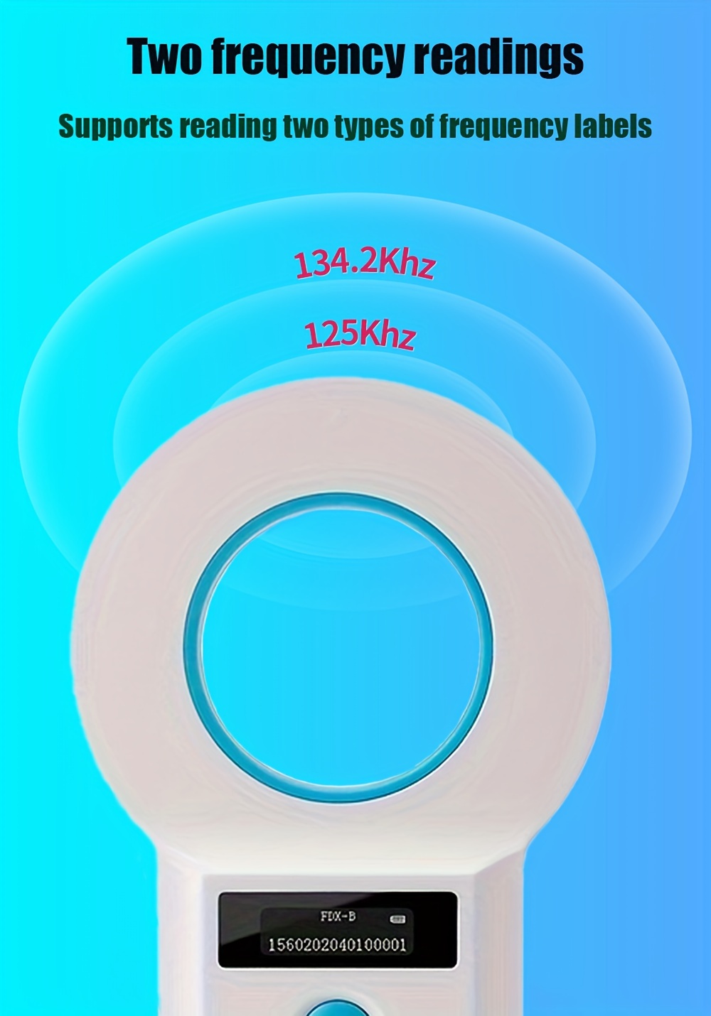 1pc Animal Tag Reader RFID Reader Animal Chip Scanner Pet Chip Reader Ear Tag Scanner Animal Tag Card Reader Dog Cat Cow Sheep Pet Identity Recognition Device