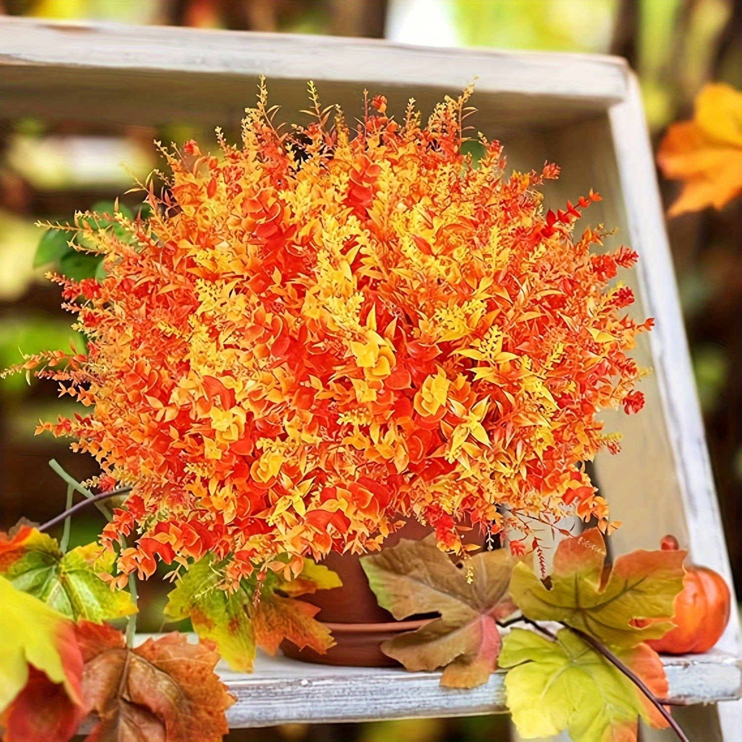 Arbusto Artificial De Otoño, Plantas Y Flor Para Decoración De Jardín Al Aire Libre, Ramo De Plástico Para Acción De Gracias, Navidad, Boda, Decoración Del Hogar - AliExprs 15