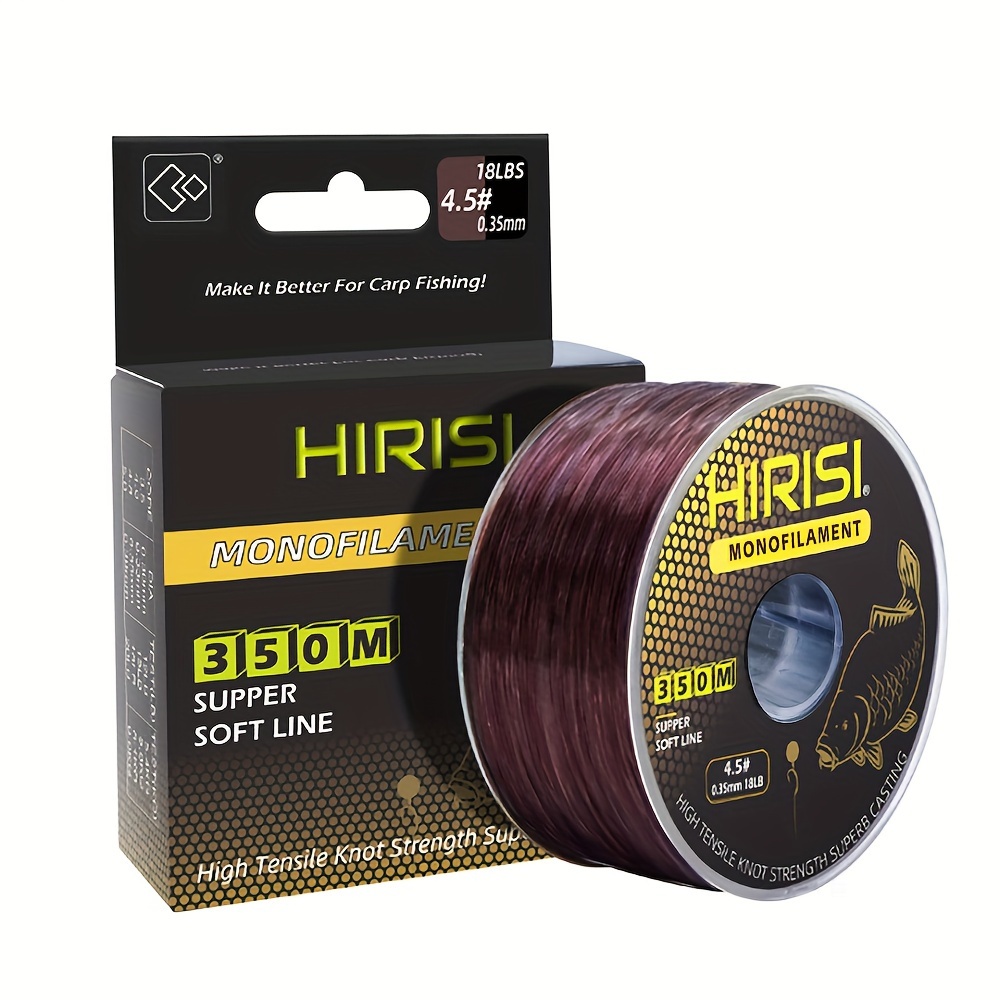 

HIRISI 350m Ligne de Pêche en Nylon Monofilament - Test de 12LB à 20LB, Couleurs Mélangées, pour la Pêche à la , 1pc