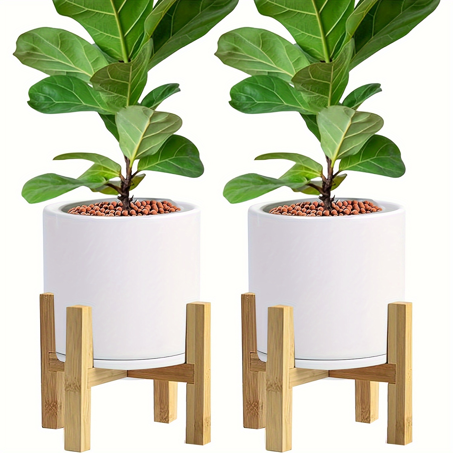 

2-pack Small Bamboo Plant Stands, Modern Indoor Plant Stand, Planter Stand, Flower Pot Stand, Low Short Plant Stands For Indoor, Boho Plant Pot Holder (holds Up To 8.27inch Planters)