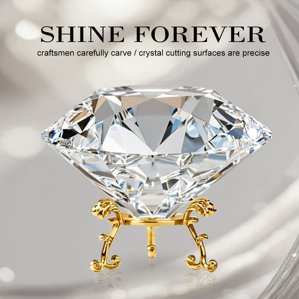 TEMU Square Crystal Decorative Stone With , This Light Catcher Can Sunlight. As A Crystal Paperweight, Suitable For Halloween, Christmas Gifts For ,