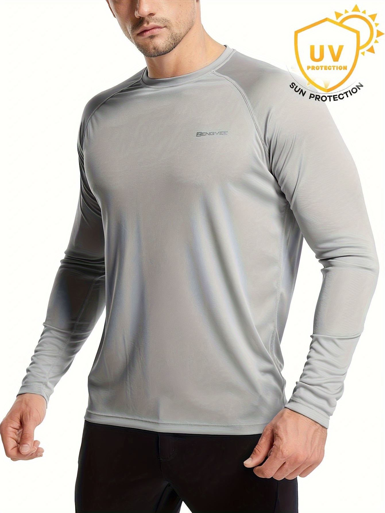 Men's Long Sleeve Sun Protection Shirt Upf 50+ UV Quick Dry