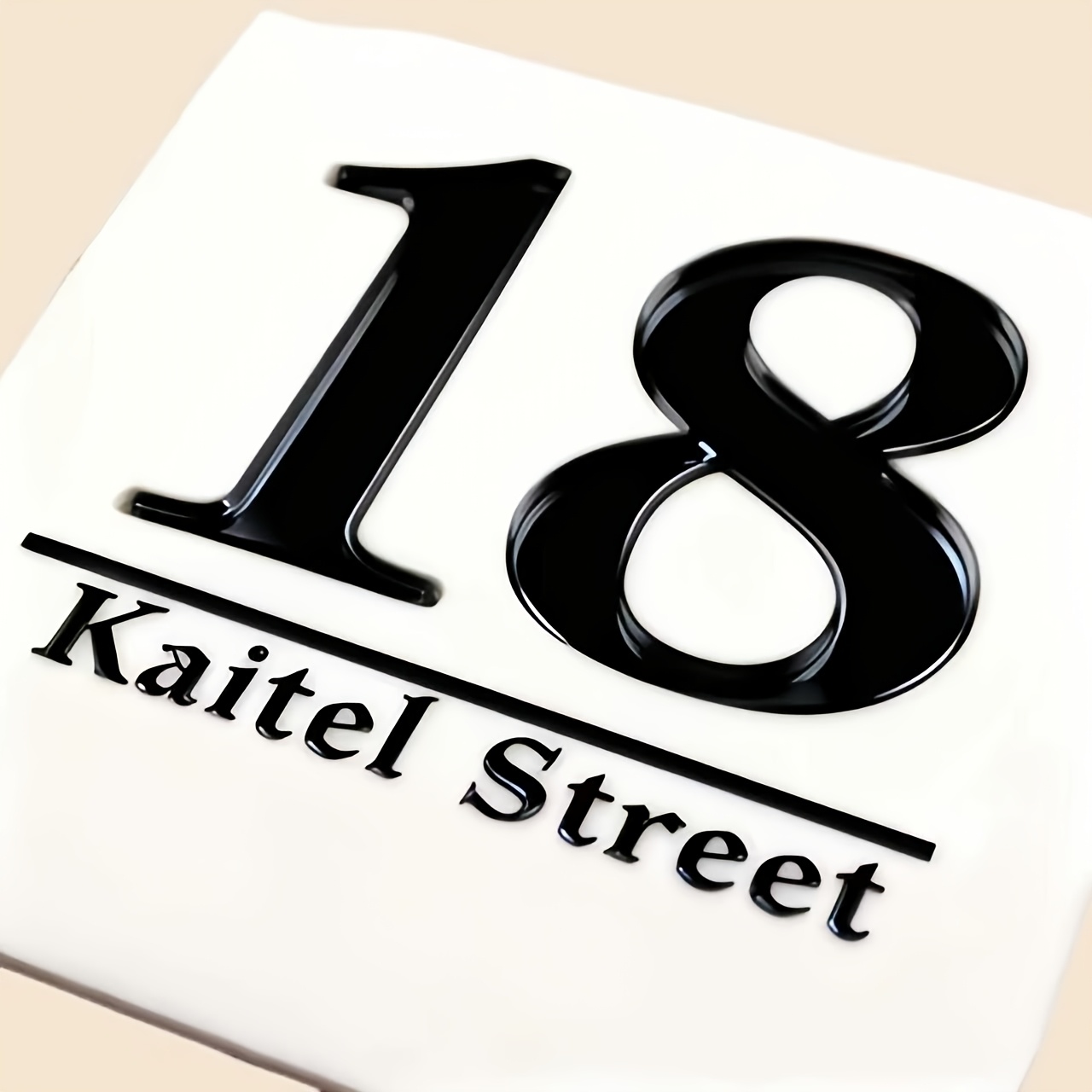TEMU [2d Flat] Custom Acrylic Double-layer Hollow Sign - Laser-cut Door Number, Matte Gray, Indoor//home