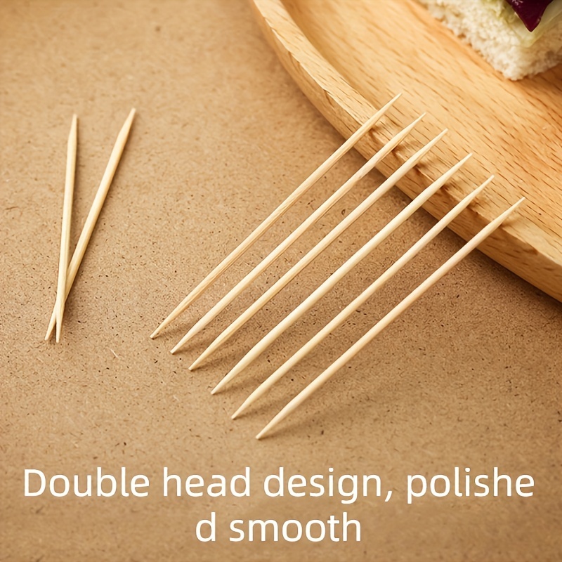 

200pcs Natural Bamboo Toothpicks, Double-headed Smooth Finish, Multipurpose Disposable Toothpicks For Dental Cleaning, Fruit Serving - Ideal For Home, Hotels, Restaurants, & Personal Care