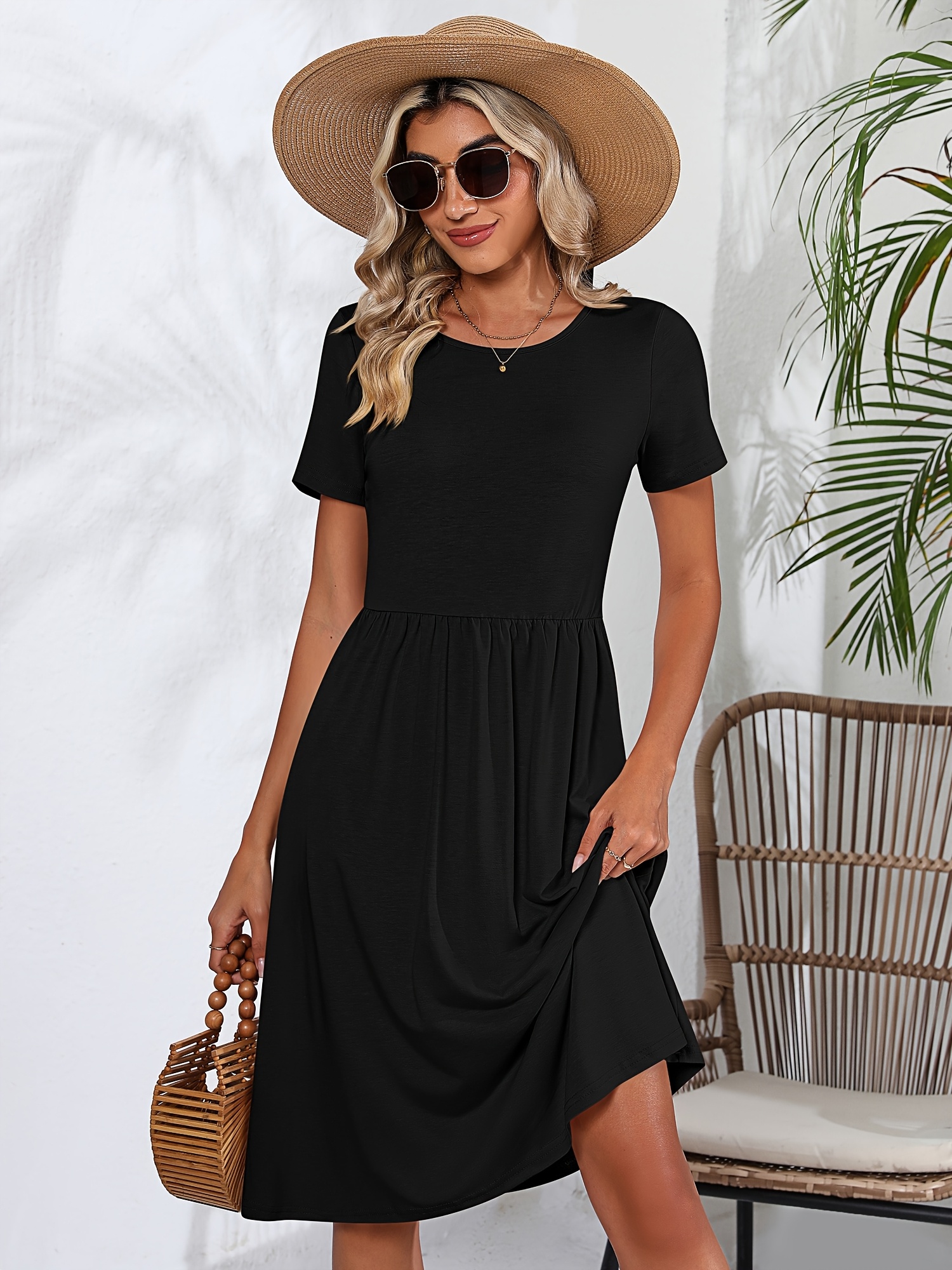 2 pack women short sleeve dresses loose fit casual t shirt - Temu