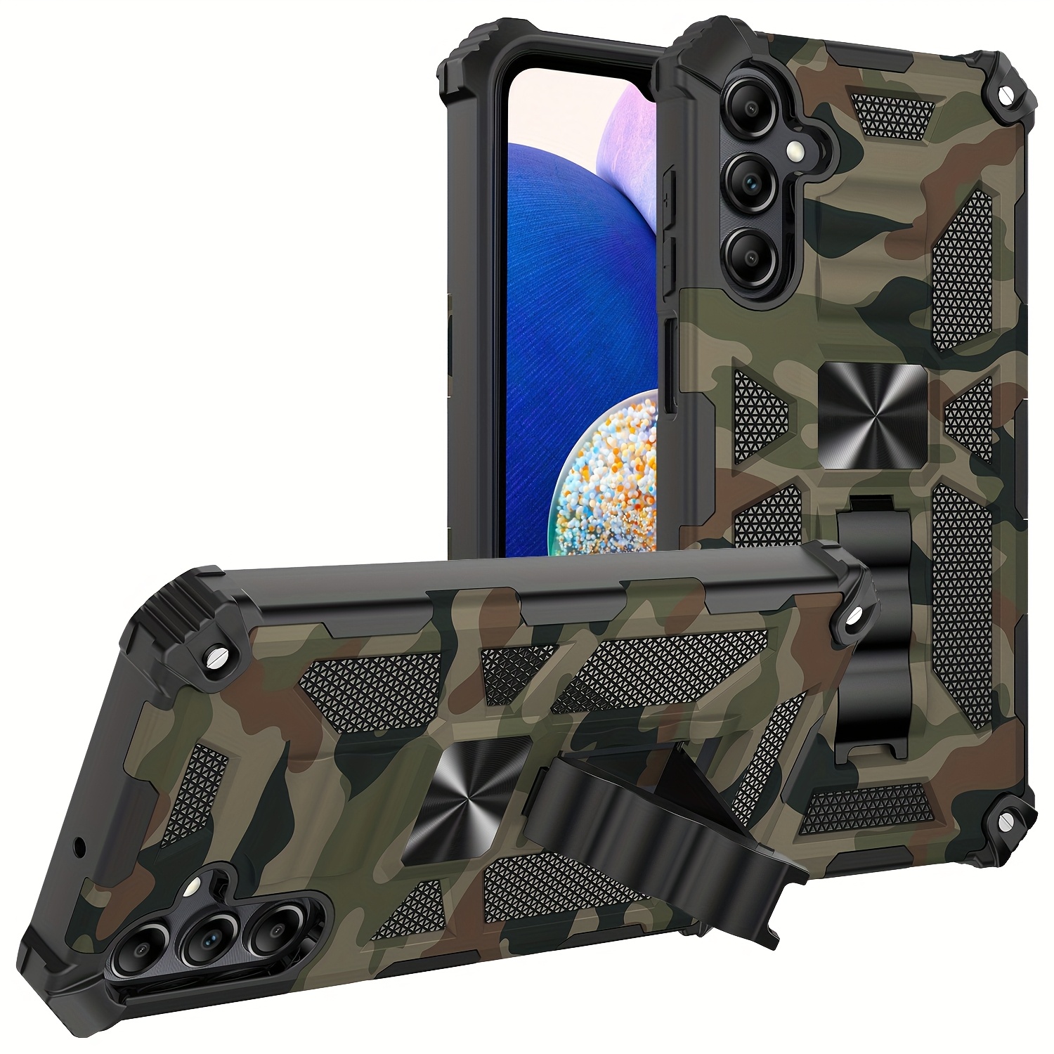 Phone Case - Camouflage Design Phone Case Suitable For Galaxy A15/a16/a25, Featuring A Built-in Stand For Protection: retailer-supplied image