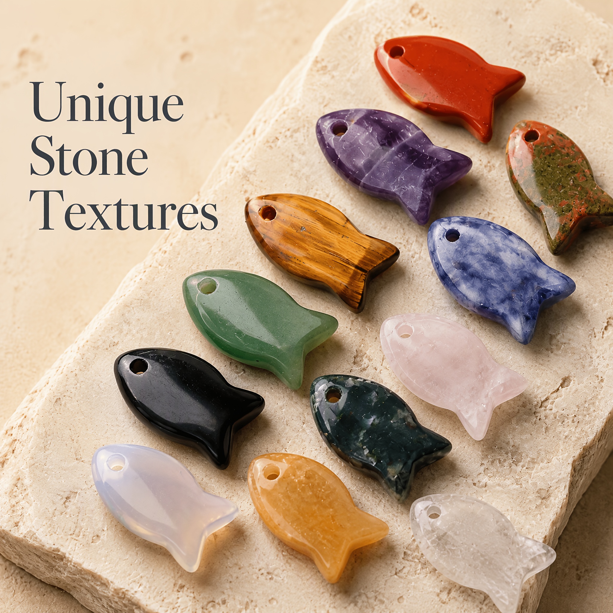 3/5/10pcs Natural Stone Bulk Fish-Shaped Crystals for DIY Jewelry