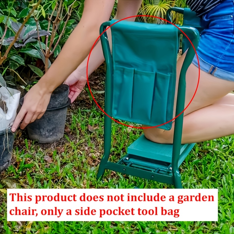 

1pc Oxford Fabric Garden Kneeling Stool Tool Bag - Uncharged, No Required, For Lawn Care, Planting, Backyard, Patio - Camping Chair Armrest Storage Accessory