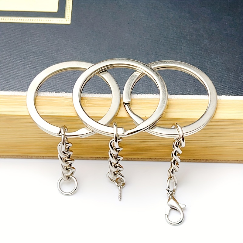 Lot De 10 Anneaux Porte-clés Argentés - Diamètre 25 Mm - Pour Création Bijoux, Neuf