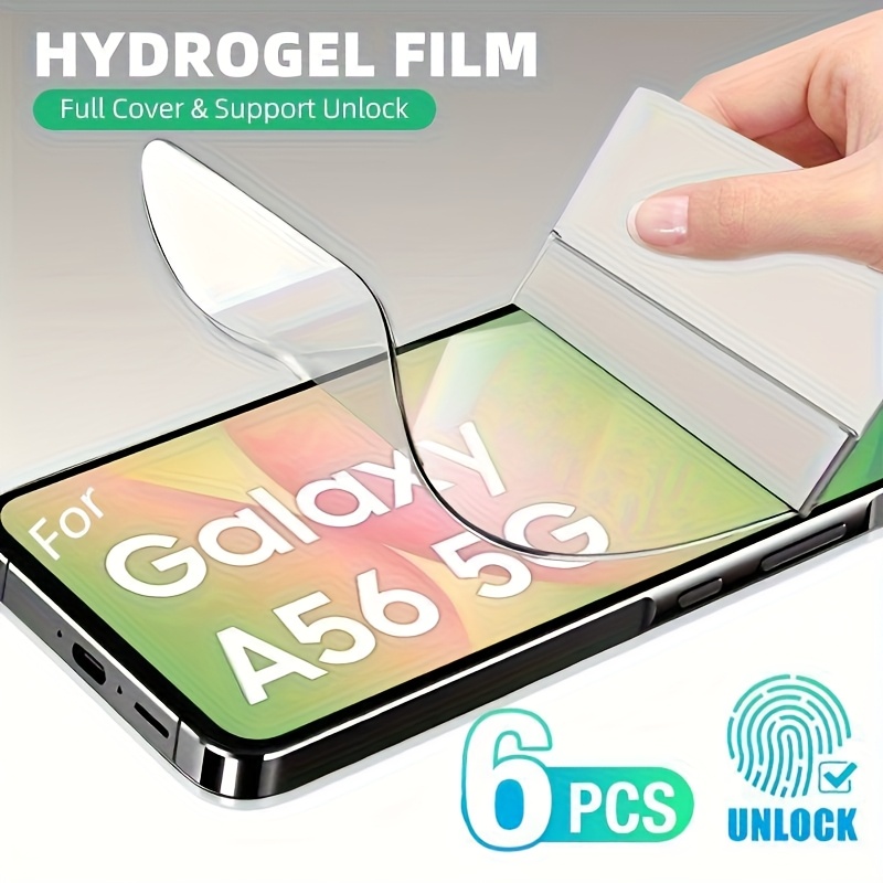 E-shop 6 Stück Full Cover HD Hydrogel Film Displayschutzfolien Kompatibel mit für Samsung für Galaxy A56 A55 A54 A36 A35 A34 A26 A25 A24 A16 A15