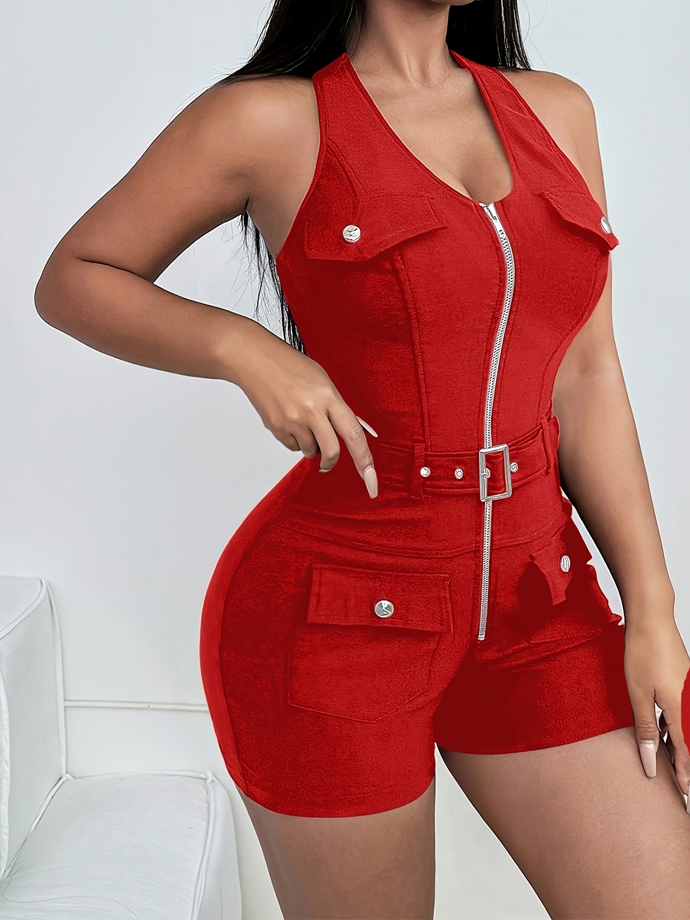 Red Color Women’S Jumpsuit SHP0364 European Size