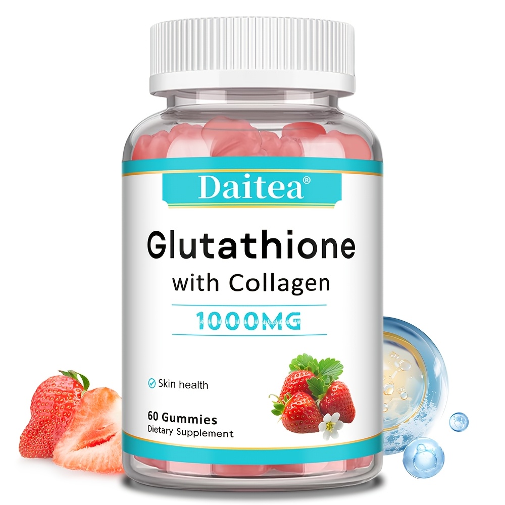 glutathione gummies - hydrolyzed collagen and vitamins - for men and women - 60 gummies | Shop Now For Limited-time Deals
