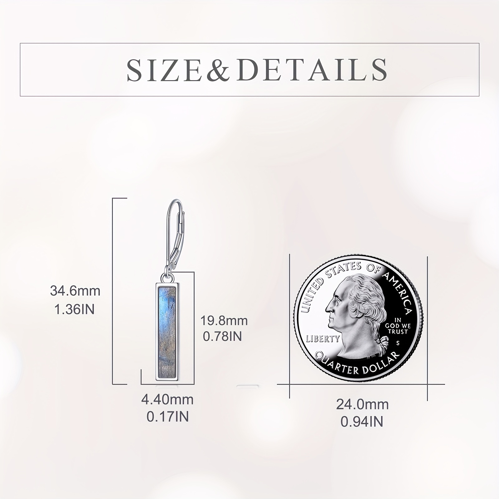   turquoise opal   bar earrings for women sterling silver leverback earrings   Product details 2