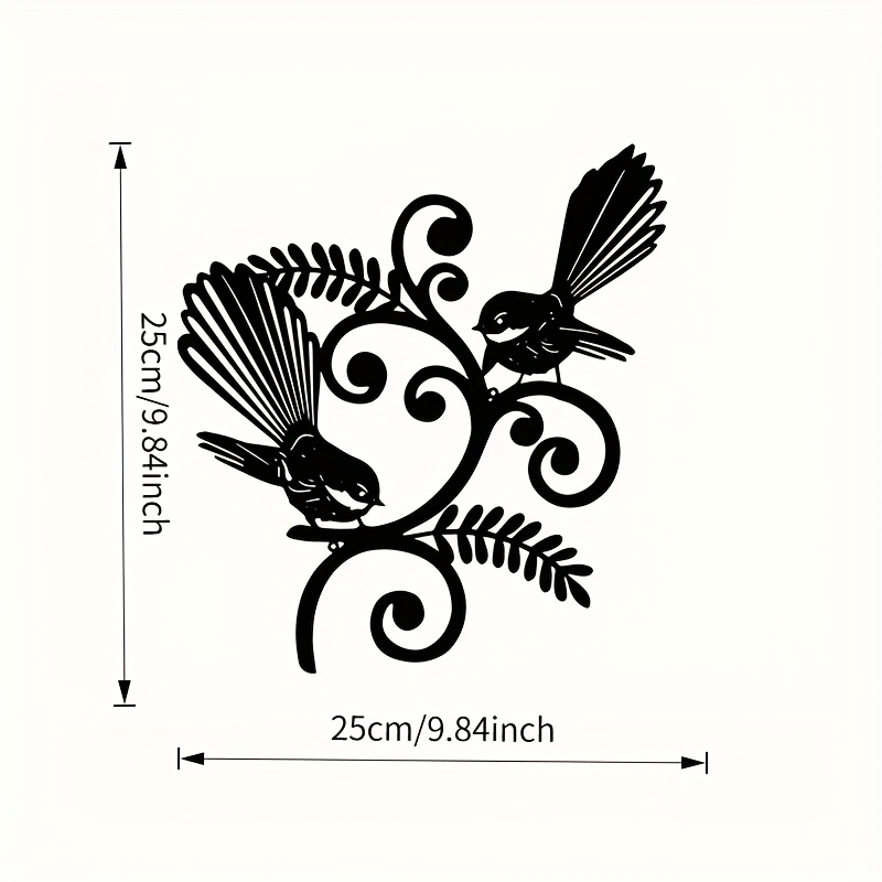 TEMU 1pc Retro Wall Art Deco, Black Iron Decorative Plaque With Ferns, Suitable For Living Room, Bedroom, Bathroom - Indoor/outdoor Home Decorating,