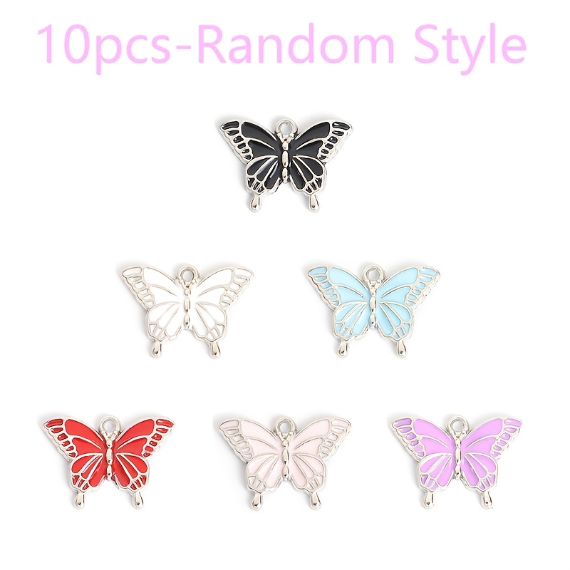 Image of 10pcs Random Colorful Enamel Design Alloy Pendants For Spring &summer Fashion Necklace, Bracelet, Earrings, Bag Charm - Ideal For Daily Wear, Parties, And Dates, Handmade Gifts For Couples And