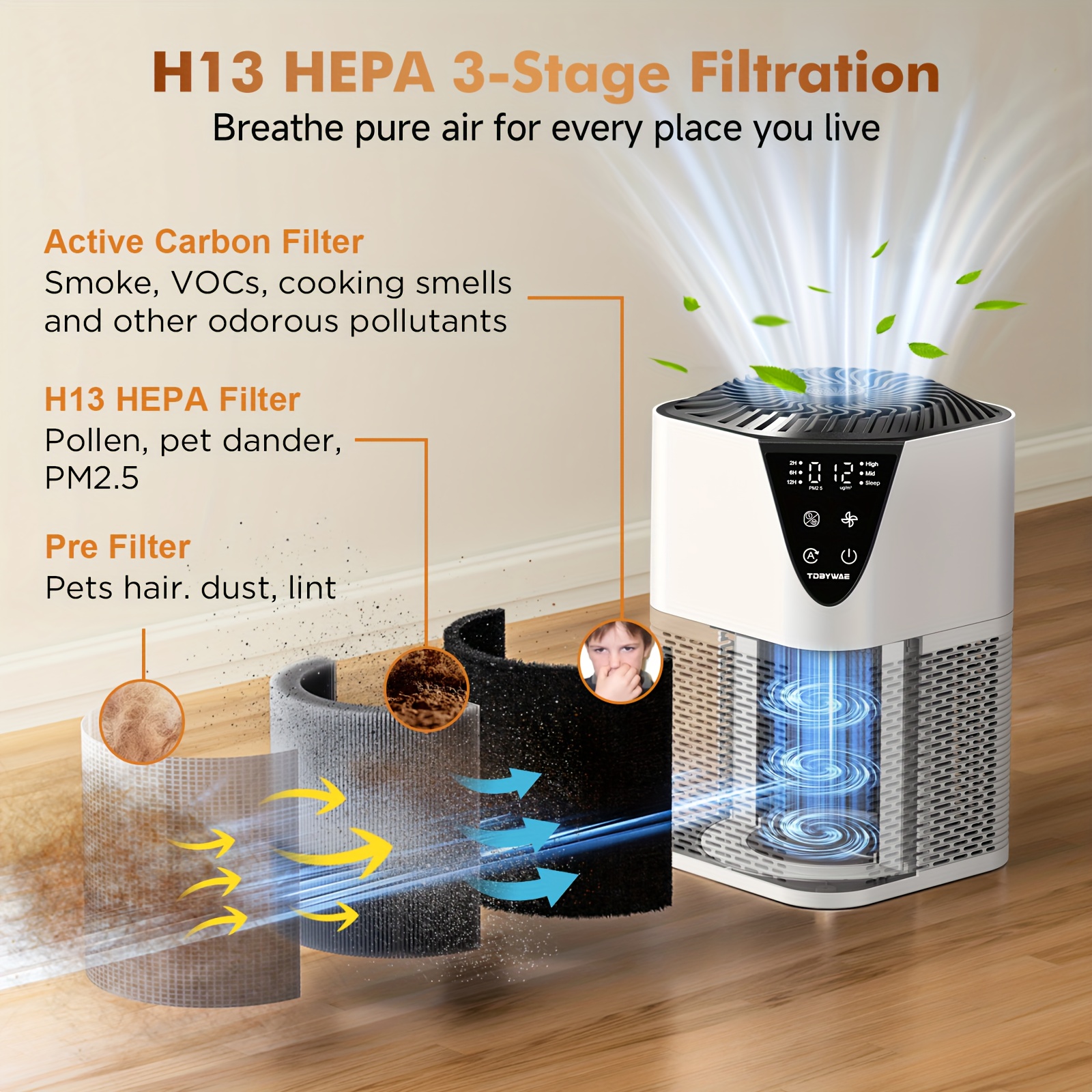 air purifiers home air purifiers large room 1076ft h13 true