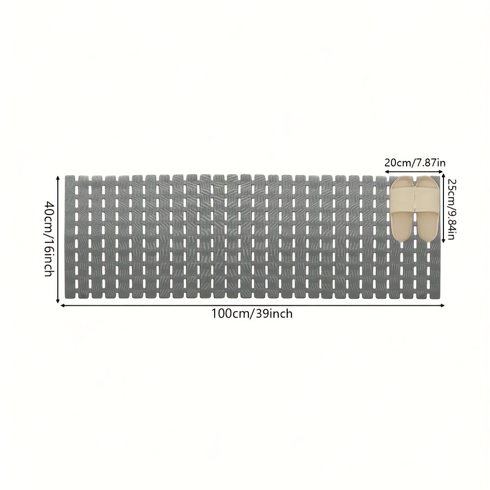 non slip pvc bathroom mat 16x39 inches quick dry waterproof easy drainage durable   floor mat for home shower bathroom kitchen and entryway bathroom floor mat rectangular floor mat pvc construction bathroom mat Product details 3