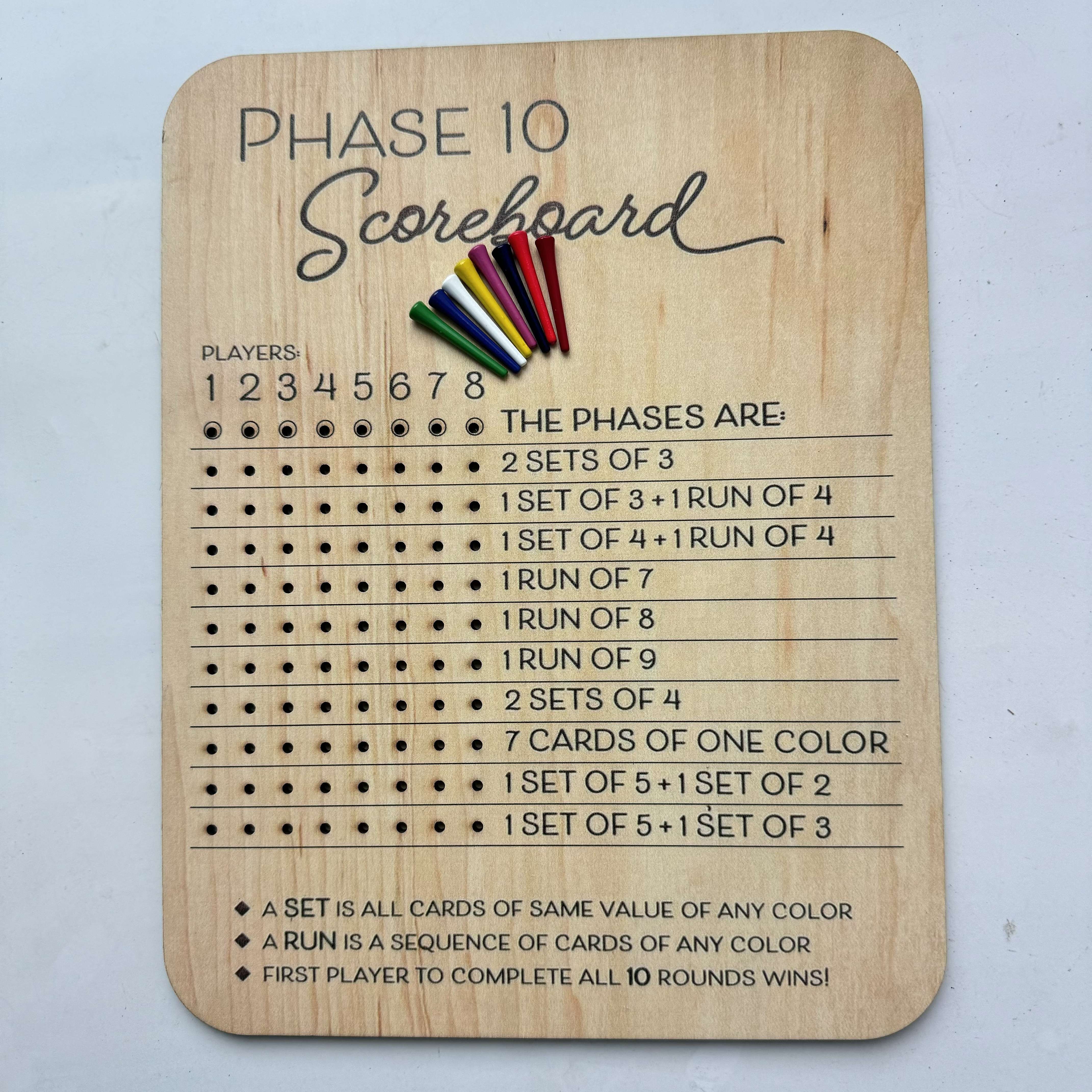 

1pc Scoreboard With Colorful Pegs - Wooden Scoring Tool For Board Games,