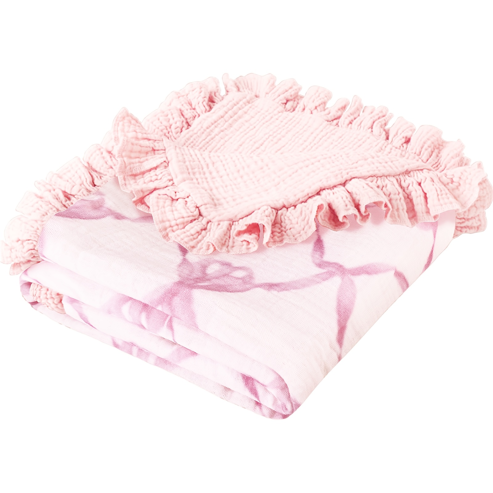 Flounce Muslin Cotton Baby Blanket for Infants and Toddlers, Ultra-Soft Lightweight 40"x36", Multiple Colors
