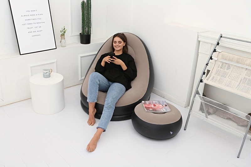 Inflatable Sofa Chair Thickened Lazy Sofa Bedroom Home Leisure Single Portable Outdoor Sofa Bed