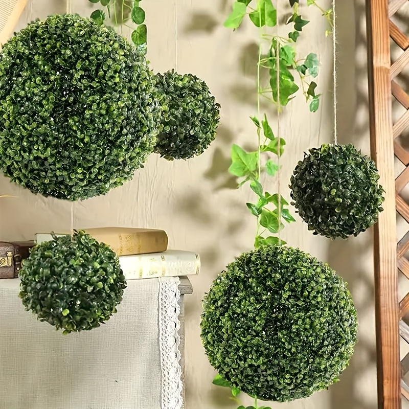 

1pc Artificial Plant Decorative Ball, Imitation Wood Decorative Ball, For Backyard, Balcony, Garden, Wedding And Home Decoration