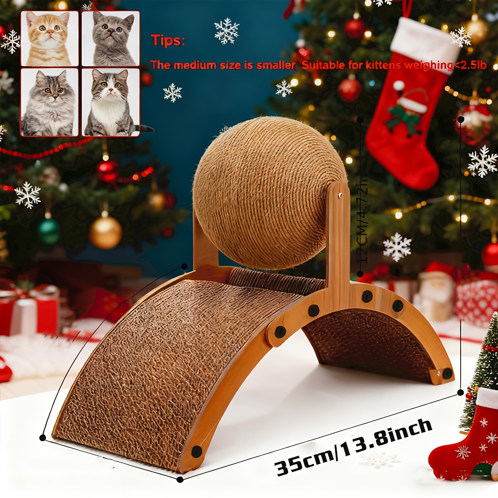 TEMU 2-in-1 For Cat Ball Toys Cat Scratching Ball, Cat Scratcher Toy, Cat Scratch Board, Wear Resistant Indoor Cats Toy, Interactive Pet