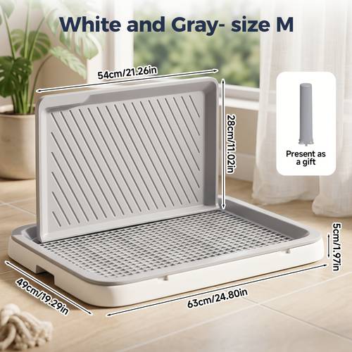 Dog Potty Tray, Detachable Dog Toilet Tray, Washable Dog Pad Holder, Dog Tray with Handle, Reusable Dog Toilet with Grating, Dog Potty Tray, Puppy Potty Training Tray, Indoor Dog Bathroom