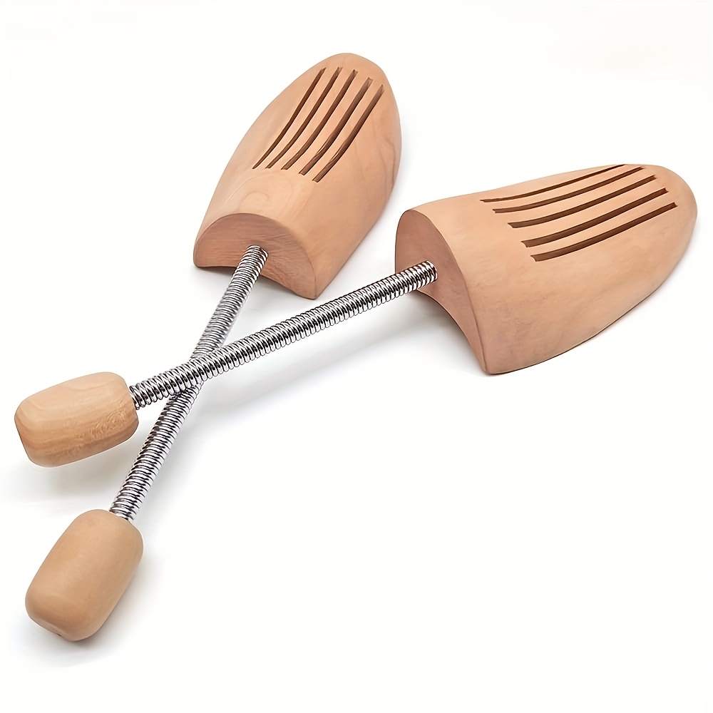 TEMU 2pcs Set Of Wooden Spring Shoe Trees