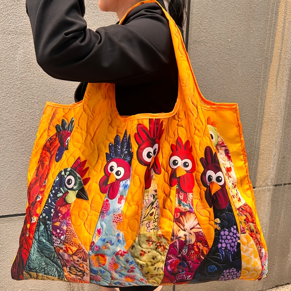 Bolsa de compras portátil de gran capacidad, ligera y plegable, bolsa de supermercado, bolso de mano y de hombro