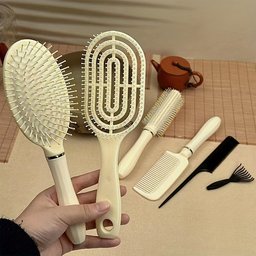 Professionelle Stylingbürste Für Lockiges Haar – Mit Airbag & Rutschfestem Griff Zum Entwirren, Föhnen & Glätten