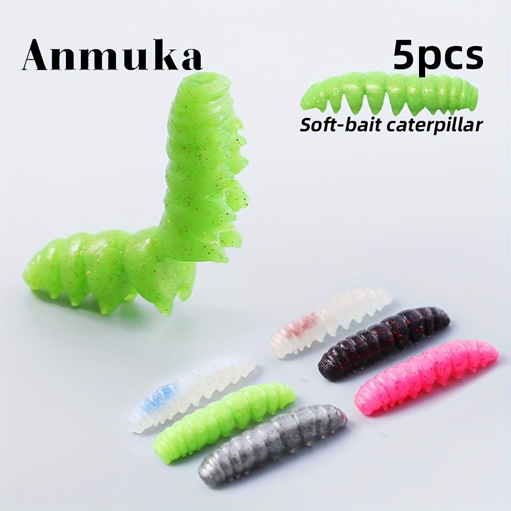 

5pcs Anmuka Soft- Lures, 1.91in Silicone Floating Multi-section Jig, Pouch-, Non-lead Fishing Insect Baits For Freshwater And Saltwater