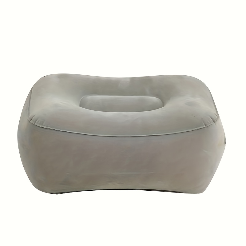 1pc Inflatable Travel Foot Rest Pillow: Soft Flocking Cushion For Office, Home, Camping, And Relaxation