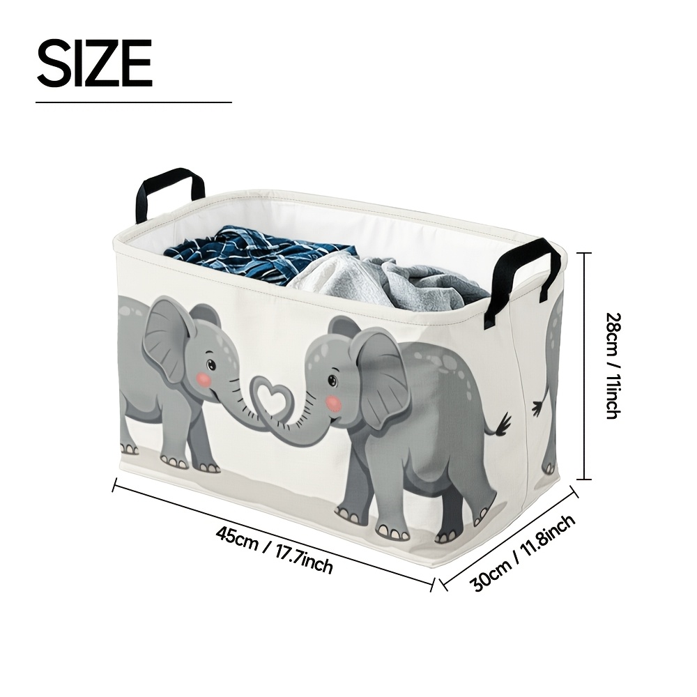 TEMU 1pc Of A Collapsible Rectangular Storage Basket Featuring A Cute , Ideal For Organizing Gifts, Office Supplies, Closet Items, Or Laundry