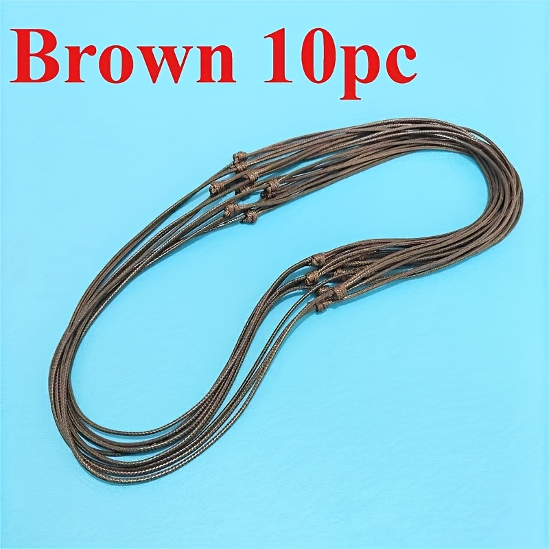 TEMU -quality Wax Rope Necklaces In Brown And Black, With A Thickness Of 1.5mm And A Length Of 40-80cm. The Retro Knot Adjusted And With Various