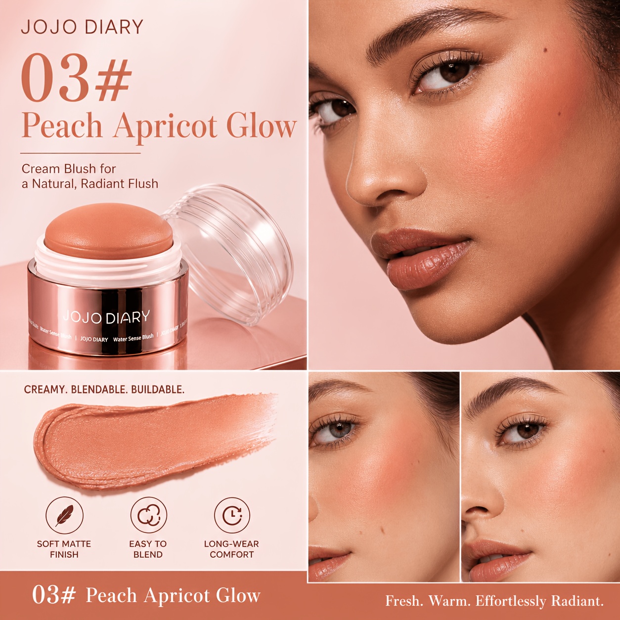 JOJO DIARY Lip & Cheek Dual-Purpose Blush