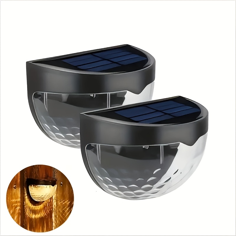 TEMU 2-pack Solar Fence Lights Led Step Lights Garden Balcony Wall Lights Fence Courtyard Passage Atmosphere Decorative Lights