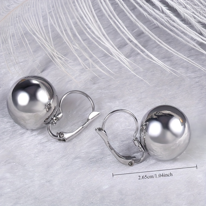 Copper Geometric Spherical Earrings Metallic Finish