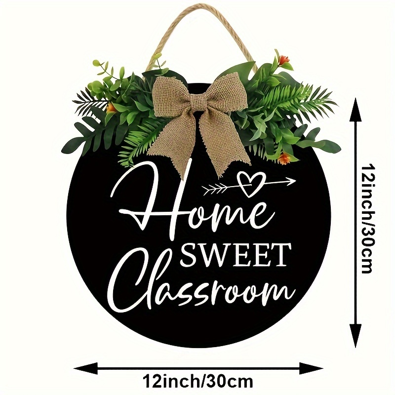 Wood Wreaths Sign Home Sweet Classroom Sign Front Door Temu Canada
