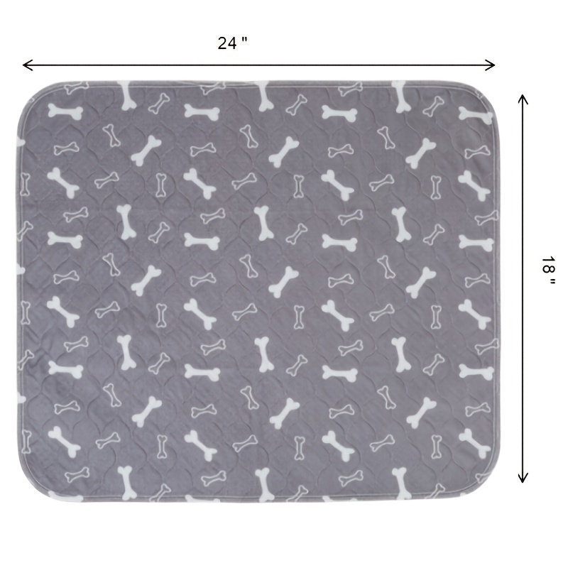 TEMU Washable Pee Pads For Dogs, 2pack Reusable Puppy Pads, 18x24/34x36 Inches, Absorbent Whelping Pads With Bone Print, Non-slip Waterproof Pet Training Pads For Couch, Crate, Potty Training