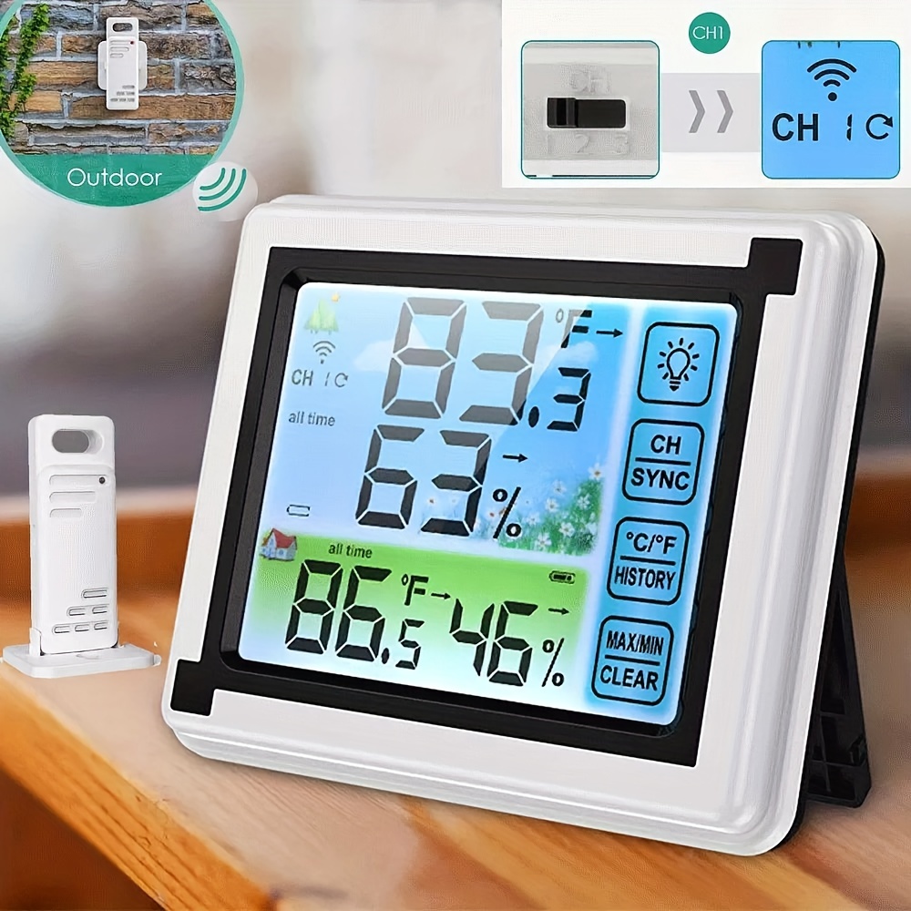 

Digital Lcd Indoor & Outdoor Weather Station Thermometer Temperature Wireless